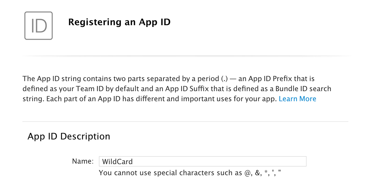 Register an App ID
