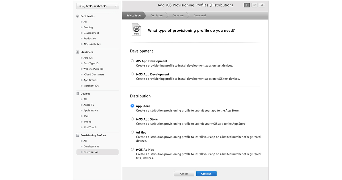 Creating Various Provisioning Profile
