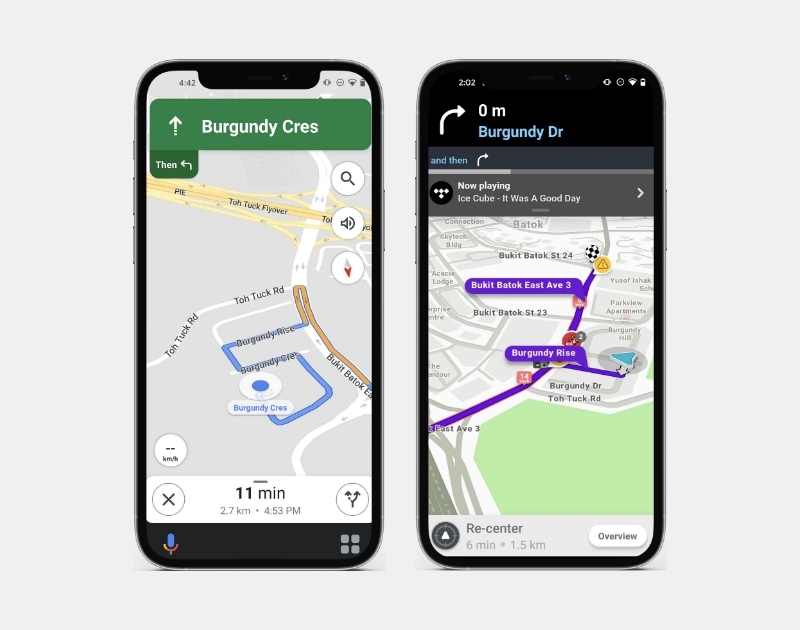 Navigation waze vs google maps